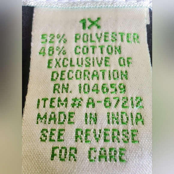 The Quacker Factory women's size 1X black tee shirt butterfly design. NWT. - Picture 7 of 8